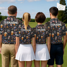 Load image into Gallery viewer, Personalized Women's Patriotic Raccoon Shirt Custom Name USA 250 Years Polo Funny Beer &amp; Golf Lover Gift NHT985