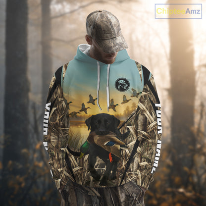 Duck Hunting Black Labrador 3D All Over Printed Camouflage Shirts, Duck Hunting Clothes NHT263