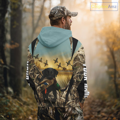 Duck Hunting Black Labrador 3D All Over Printed Camouflage Shirts, Duck Hunting Clothes NHT263