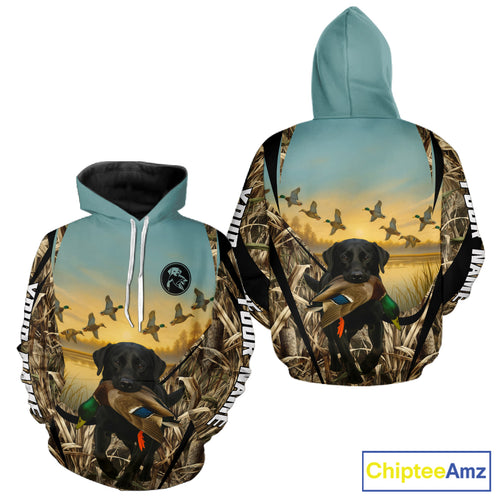 Duck Hunting Black Labrador 3D All Over Printed Camouflage Shirts, Duck Hunting Clothes NHT263