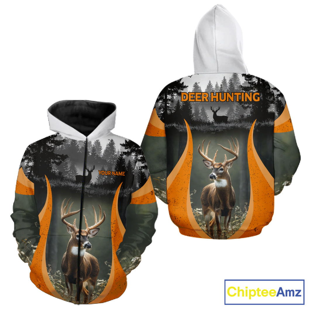 Custom Whitetail Deer Hunting Custom Name Camo Shirt, Deer Hunting Apparel, Hunting Gift NHT265