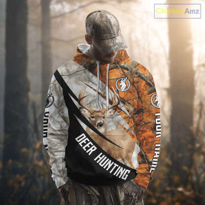 Deer Hunting Orange Camo Winter 3D All Over Printed Shirt, Hunting Clothes for Deer Season NHT268