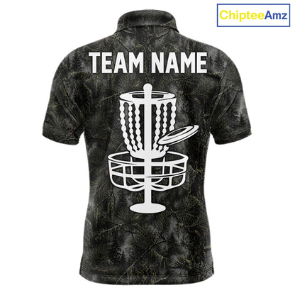 Camo Forest Disc Golf Polo Shirt Custom Name – Forest Camouflage Performance Polo Shirt NHT835
