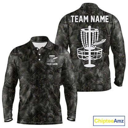 Camo Forest Disc Golf Polo Shirt Custom Name – Forest Camouflage Performance Polo Shirt NHT835
