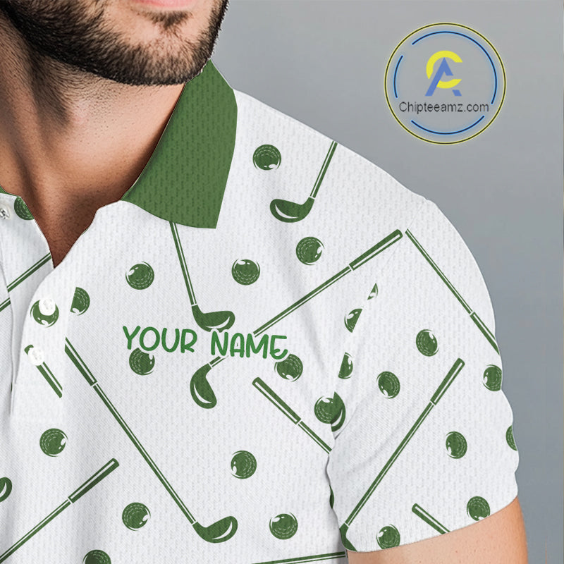 Custom Green & White Funny Duck Golf Shirt For Mens, Golf Jersey Pattern For Mens NHT625