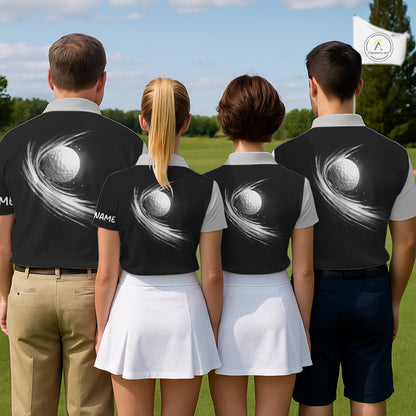 Personalized Gray Golf Polos Shirts For Mens Custom Golf Ball Clubs, Best Golf Gift For Golfer NHT627