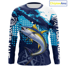 Load image into Gallery viewer, Custom Yellowfin Tuna Long Sleeve Fishing Shirts For Men, Design Tuna Fishing Jerseys NHT634