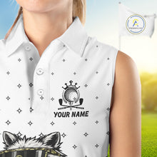 Load image into Gallery viewer, Funny Raccoon Womens Sleeveless Golf Polo Shirt Custom Team Name Personalized Golf Team