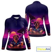 Load image into Gallery viewer, Retro Dog Womens Golf Polo Shirt Personalized Name Summer Beach Beer Golf Shirt Gift For Dog Lover