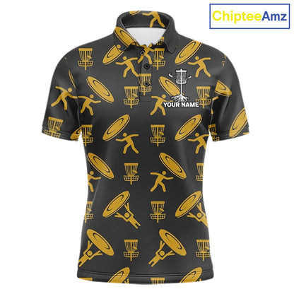 Personalized Disc Golf Polo Shirt Custom Name Golf Shirt Disc Golfer Gift Performance Polo For Men