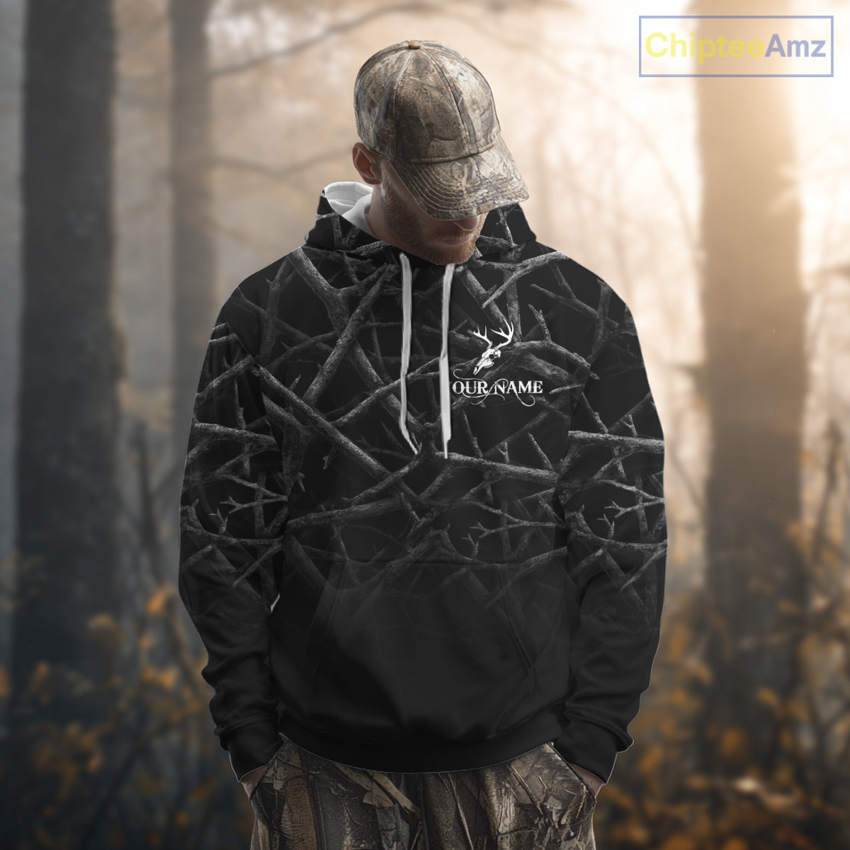Best Deer Hunting Shirt Black Camo Customize Name 3D All Over Printed Shirts, Hunting Gift NHT82