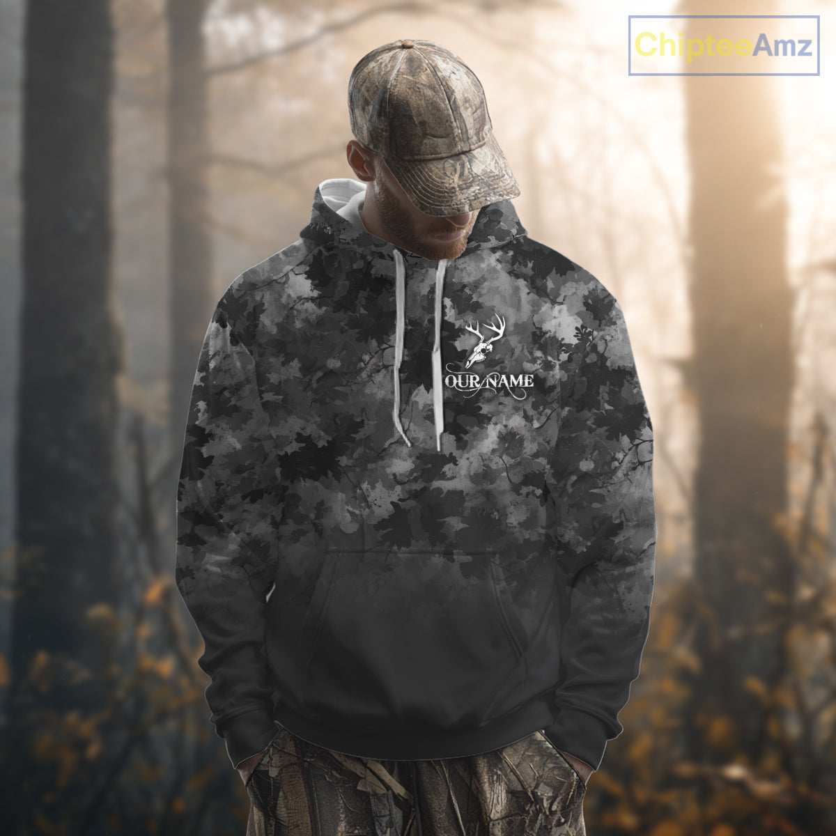 Best Deer Hunting Shirt Black Camouflage Custom Name 3D All Over Printed Shirts Hunting Gift NHT83