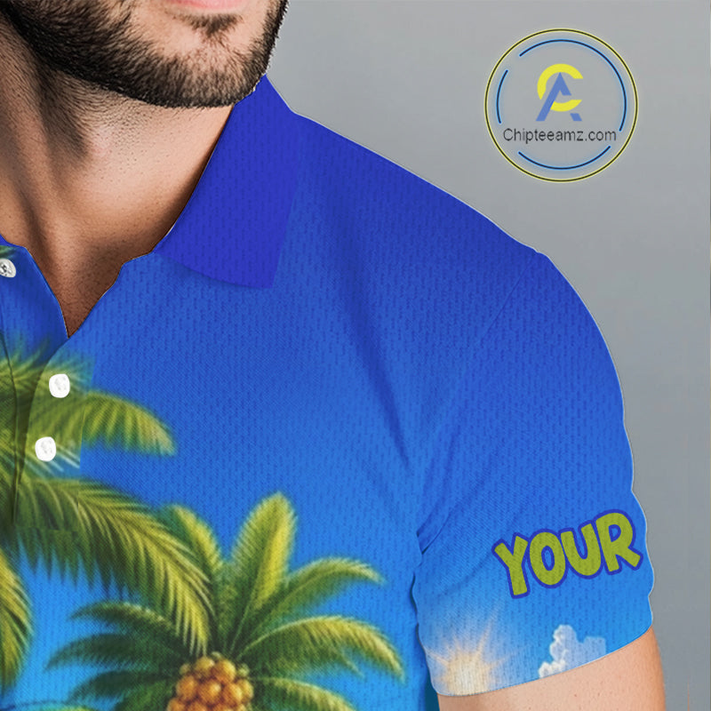 Custom Team Name Tropical Golf Polo Shirt – Funny Macaw Parrot Beach Golf Shirt For Men NHT859