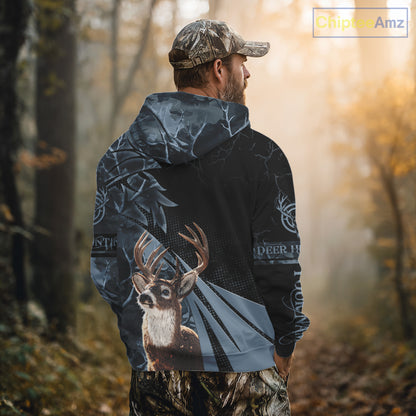 Deer Hunting Dark Blue Camo Grim Reaper Custom Name 3D All Over Print Shirts Gift For Hunters NHT84