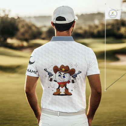Funny Mens Golf Polo Shirts Custom Cowboy Golf Ball Golf Outfits, Best Golf Gifts NHT860