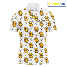 Load image into Gallery viewer, Custom Golden Retriever Mens Golf Polo Shirt - Personalized Dog Lover Team Name Jersey