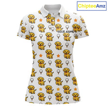Load image into Gallery viewer, Custom Golden Retriever Womens Golf Polo Shirt - Personalized Dog Lover Team Name Jersey