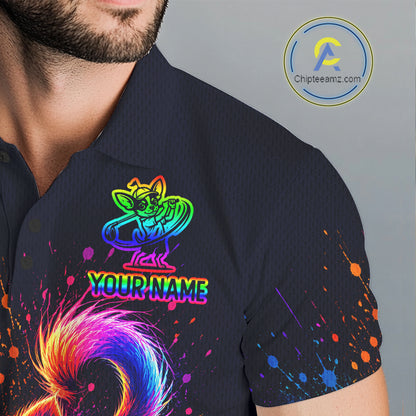 Personalized Chihuahua Playing Golf Button Down Shirt - Custom Dog Lover Team Jersey