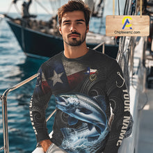Load image into Gallery viewer, Personalized Texas Chinook Salmon Fishing Shirt – Custom Name Angler Apparel For Fishermen