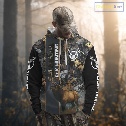 Best Elk Hunting Camouflage Shirts for Elk Hunters, Personalized Hunting Shirts, Hunting Gifts NHT100