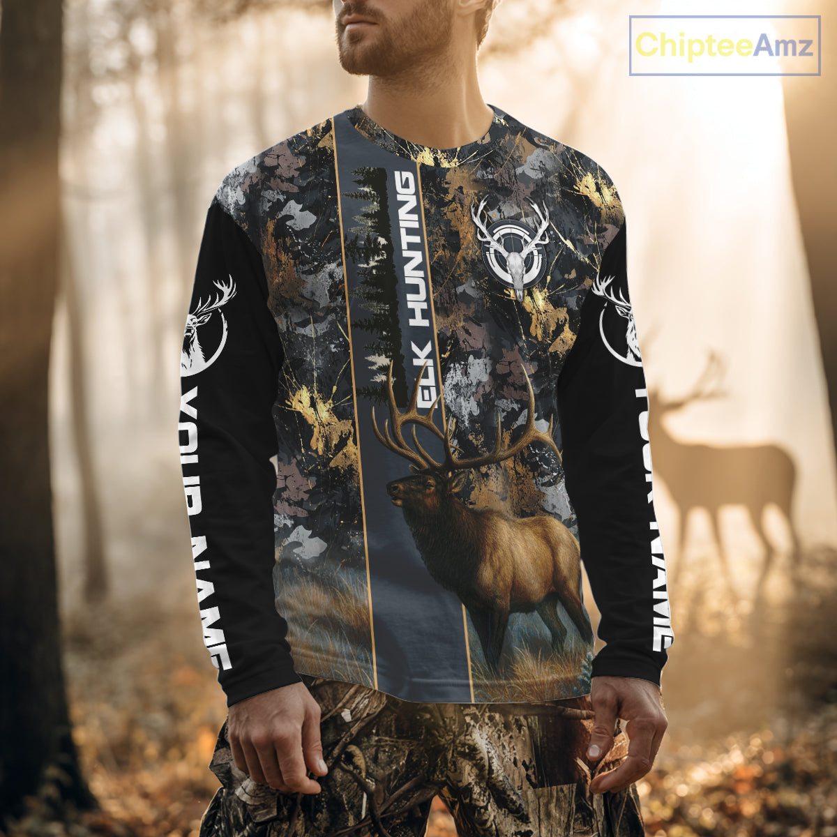 Best Elk Hunting Camouflage Shirts for Elk Hunters, Personalized Hunting Shirts, Hunting Gifts NHT100