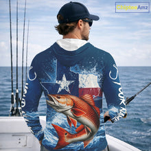 Load image into Gallery viewer, Texas Flag Redfish Fishing Jersey Performance Fishing Shirt, Saltwater Angler Gift For Men 