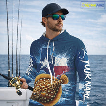 Load image into Gallery viewer, Texas Flag Flounder Fishing Jersey Performance Fishing Shirt, Saltwater Angler Gift For Men 