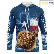 Load image into Gallery viewer, Texas Flag Flounder Fishing Jersey Performance Fishing Shirt, Saltwater Angler Gift For Men 