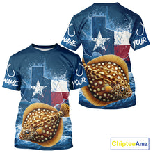 Load image into Gallery viewer, Texas Flag Flounder Fishing Jersey Short Sleeve Fishing T-Shirts , Saltwater Angler Gift For Men 