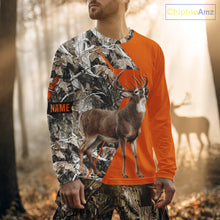 Load image into Gallery viewer, Deer Hunting Orange Camo 3D Winter Forest Full Printing Custom Name Shirts Hunting Gifts NHT200