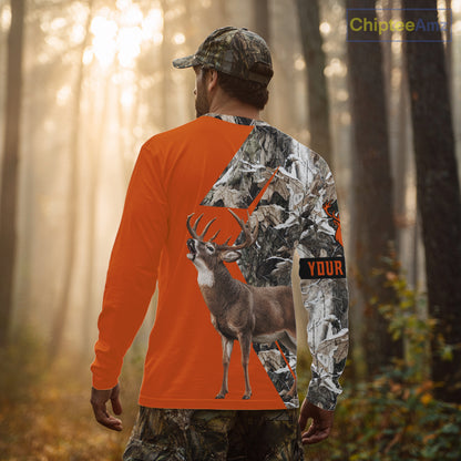 Deer Hunting Orange Camo 3D Winter Forest Full Printing Custom Name Shirts Hunting Gifts NHT200