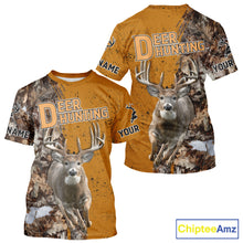 Load image into Gallery viewer, Hunting Shirt with Running Deer Design – Blaze Orange Camo Custom Name 3D Print NHT288