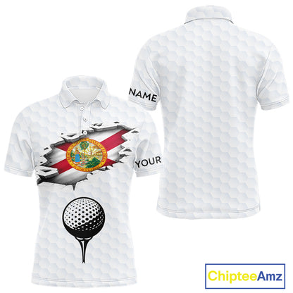 Florida Flag Personalized Golf Pattern Ball Polo Shirts Patriotic Golf Shirts For Mens NHT675