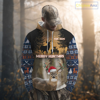 Personalized Huntmas Deer Hunting Shirt, Merry Huntmas Deer hunting Christmas Gifts NHT289