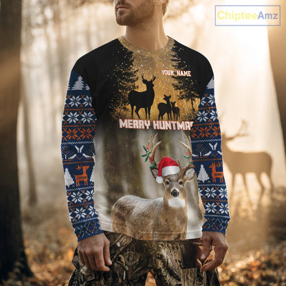 Personalized Huntmas Deer Hunting Shirt, Merry Huntmas Deer hunting Christmas Gifts NHT289