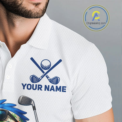 Personalized Surfing Parrot Mens Golf Polo Shirt Tropical Beach Bird Golf Team Shirt NHT1189