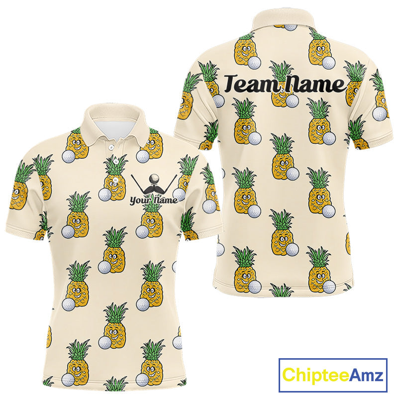 Personalized Funny Pineapple Pattern Mens Golf Polo Shirts Best Golf Gifts For Family Team NHT779