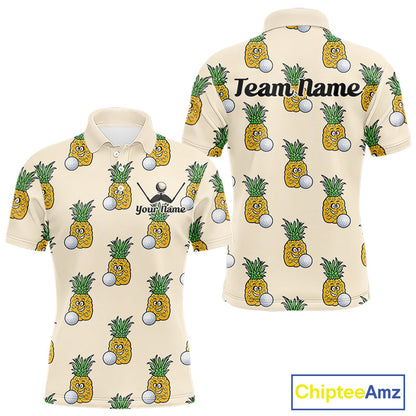 Personalized Funny Pineapple Pattern Mens Golf Polo Shirts Best Golf Gifts For Family Team NHT779