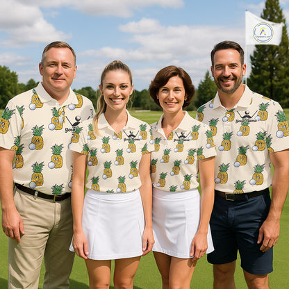 Personalized Funny Pineapple Pattern Mens Golf Polo Shirts Best Golf Gifts For Family Team NHT779