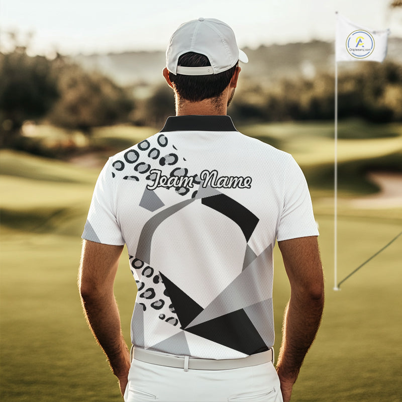 Geometric Leopard Fusion Performance Mens Golf Polo Shirt, Golf Gift For Men NHT722
