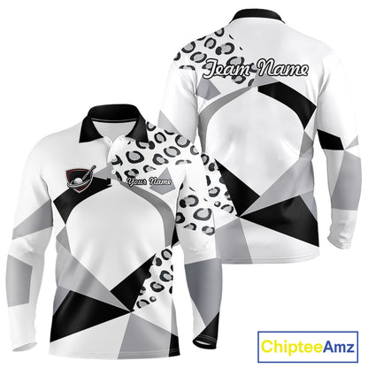 Geometric Leopard Fusion Performance Mens Golf Polo Shirt, Golf Gift For Men NHT722