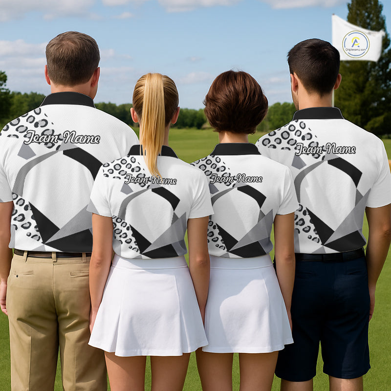 Geometric Leopard Fusion Performance Mens Golf Polo Shirt, Golf Gift For Men NHT722