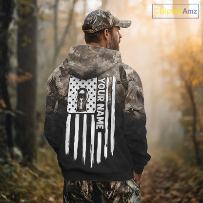 Personalized Goose Hunting Custom Name American Flag Waterfowl Hunter Gift NHT1361