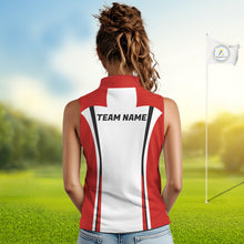 Load image into Gallery viewer, Personalized Canada Flag Sleeveless Womens  Golf Shirts Golf Polo Shirts For Women Patriotic Golf Tops NHT734