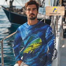 Load image into Gallery viewer, Custom Mahi Mahi Fishing Jersey, Personalized Long Sleeve Performance Fishing Shirt NHT1221