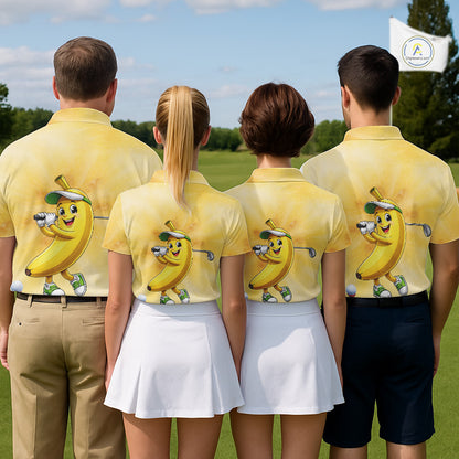 Funny Banana Mens Golf Polo Shirts Custom Name, Golf Shirt For Men, Golf Gift NHT745