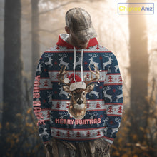 Load image into Gallery viewer, Funny Ugly Sweater Pattern Deer Hunting Customized Name All Over Print Shirts Christmas Shirt NHT305