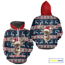 Load image into Gallery viewer, Funny Ugly Sweater Pattern Deer Hunting Customized Name All Over Print Shirts Christmas Shirt NHT305