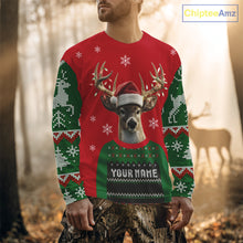 Load image into Gallery viewer, Merry Huntmas Deer Hunting Christmas Gifts, Personalized Huntmas Deer Hunting Shirt NHT307
