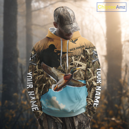 Duck Hunting Camo Shirt For Duck Hunters, Best Hoodie Hunting Gifts NHT373